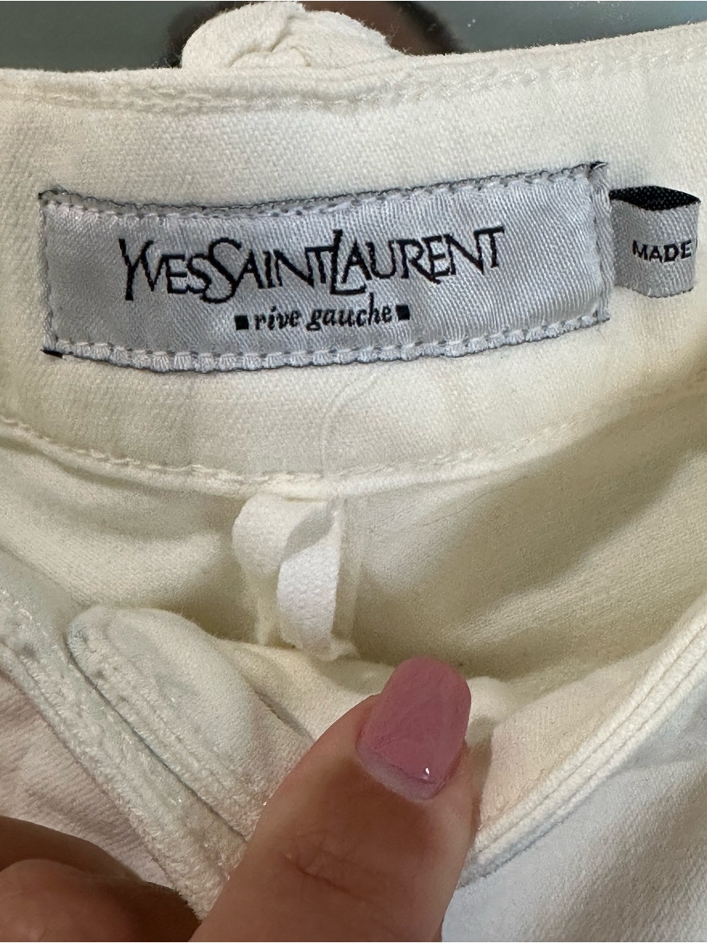 Yves Saint Laurent Cream Rive Gauche Jeans